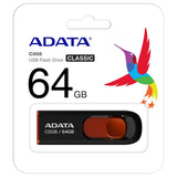 Adata Memory Stick (AC008-64G-RKD), USB 2.0 Flashdrive, 64GB, Black / Rosu