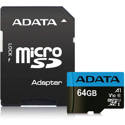 Card de Memorie Adata (AUSDX64GUICL10A1-RA1), Microsdxc, Adaptor, Class 10, UHS-I V10, 64GB, Read 100MB/s