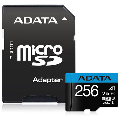 Card de Memorie Adata (AUSDX256GUICL10A1-RA1), Microsdxc, Adaptor, Class 10, UHS-I U1, 256GB, Read 100MB/s, Negru