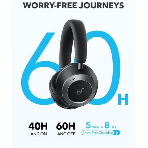 Casti wireless Anker SoundCore Space One Pro (A3062G11), Bluetooth 5.3, Active Anulare zgomot, Hi-Res, negru