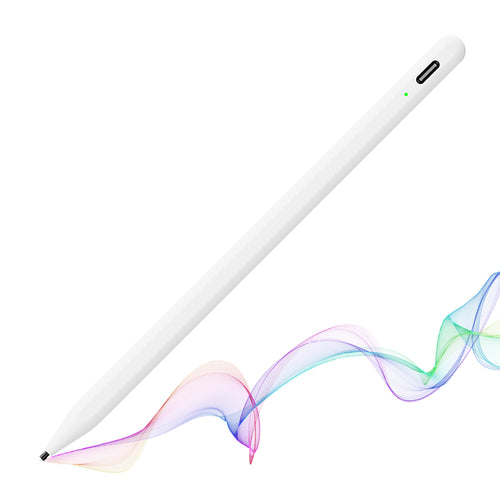 Stylus pen Techsuit (A580S), pentru iPad, Bluetooth, Type-C, 130mAh, 5V, Respingere palma, Microsoft Nib, Mute Writing, alb