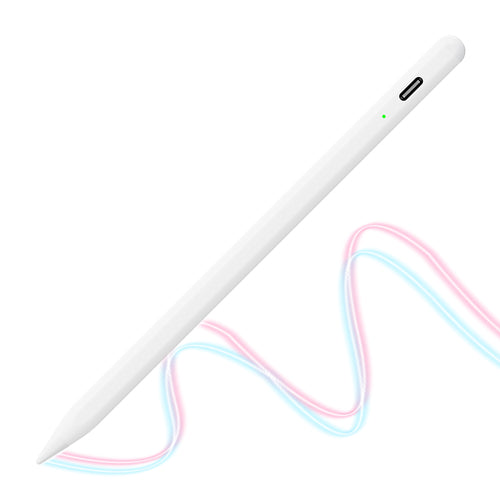 Stylus pen Techsuit (AC10-CP), pentru iPad, Bluetooth, Type-C, Respingere palma, Tilt Pressure Sense, 130mAh, 5V, 0.2A, alb