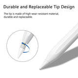 Stylus pen Techsuit (AC10-CP), pentru iPad, Bluetooth, Type-C, Respingere palma, Tilt Pressure Sense, 130mAh, 5V, 0.2A, alb