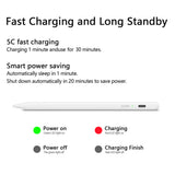 Stylus pen Techsuit (AC10-CP), pentru iPad, Bluetooth, Type-C, Respingere palma, Tilt Pressure Sense, 130mAh, 5V, 0.2A, alb