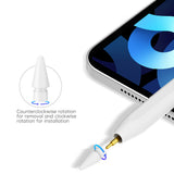 Stylus pen Techsuit (V15), pentru iPad, Find My Pen App, Bluetooth, Type-C, Respingere palma, Tilt Sensitivity, 130mAh, alb