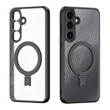 Husa pentru Samsung Galaxy S25, Dux Ducis Aimo MagSafe Magnetic Stand, negru