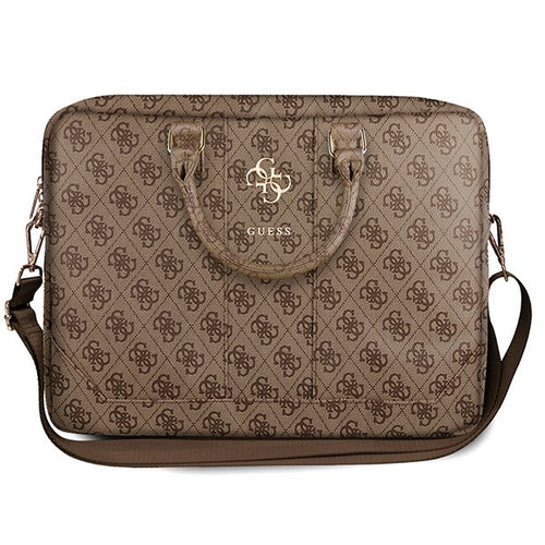 Geanta laptop Guess 4G Big Logo (GUCB15G4GFBR), 15, Luxurious Saffiano Piele, Detasabil Strap, Reglabil, maro
