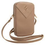 Guess Universal Phone Pouch Zip Triangle 4G (Guwbzpgstegd), Universal, reglabil Strap, Zip Closure, Light Auriu