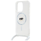 Husa pentru iPhone 16 Pro, Karl Lagerfeld IML Crossbody MagSafe (KLHMP16LHCKHNT), transparenta