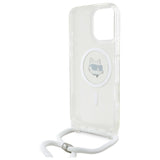 Husa pentru iPhone 16, Karl Lagerfeld IML Crossbody MagSafe (KLHMP16SHCCHNT), transparenta