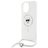 Husa pentru iPhone 16, Karl Lagerfeld IML Crossbody MagSafe (KLHMP16SHCCHNT), transparenta