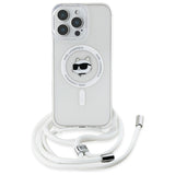 Husa pentru iPhone 16, Karl Lagerfeld IML Crossbody MagSafe (KLHMP16SHCCHNT), transparenta