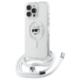 Husa pentru iPhone 16, Karl Lagerfeld IML Crossbody MagSafe (KLHMP16SHCCHNT), transparenta