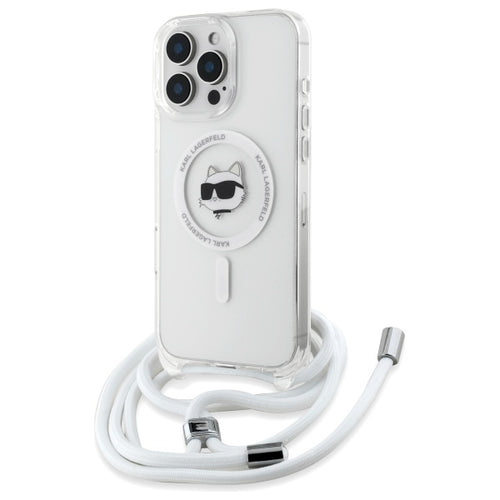 Husa pentru iPhone 16, Karl Lagerfeld IML Crossbody MagSafe (KLHMP16SHCCHNT), transparenta
