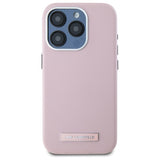 Husa pentru iPhone 15 Pro Max, Karl Lagerfeld Leather MagSafe (KLHMP15XPGMSRPP), roz