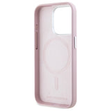 Husa pentru iPhone 15 Pro Max, Karl Lagerfeld Leather MagSafe (KLHMP15XPGMSRPP), roz