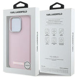 Husa pentru iPhone 15 Pro Max, Karl Lagerfeld Leather MagSafe (KLHMP15XPGMSRPP), roz