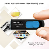 Adata Memory Stick (AUV128-32G-RBE), USB 3.0 Flashdrive, 32GB, Black / Albastru