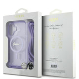 Husa pentru iPhone 16, Guess IML Crossbody Cord Script MagSafe (GUHMP16SHCTSGNSP), roz