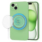 Husa pentru iPhone 15 Plus, Techsuit SoftFlex MagSafe, verde deschis