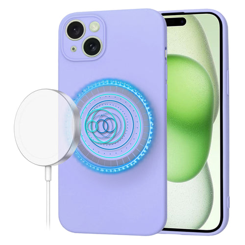 Husa pentru iPhone 15 Plus, Techsuit SoftFlex MagSafe, violet
