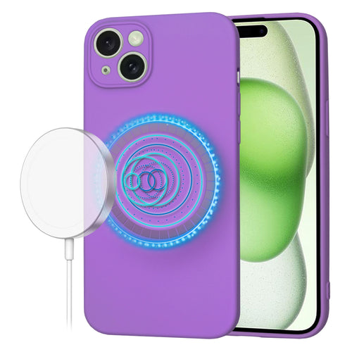Husa pentru iPhone 15 Plus, Techsuit SoftFlex MagSafe, mov