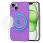 Husa pentru iPhone 15 Plus, Techsuit SoftFlex MagSafe, mov
