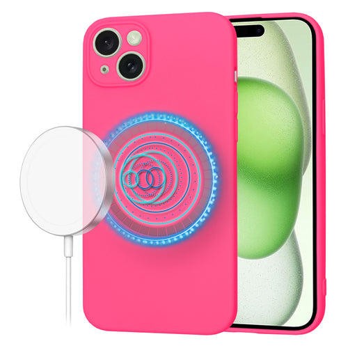 Husa pentru iPhone 15 Plus, Techsuit SoftFlex MagSafe, fucsia