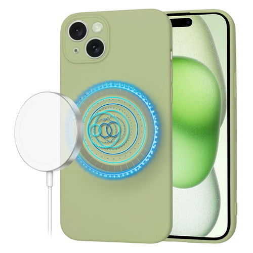Husa pentru iPhone 15 Plus, Techsuit SoftFlex MagSafe, verde