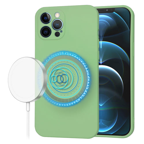 Husa pentru iPhone 12 Pro Max, Techsuit SoftFlex MagSafe, verde deschis