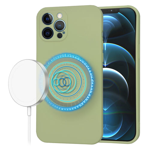 Husa pentru iPhone 12 Pro Max, Techsuit SoftFlex MagSafe, verde