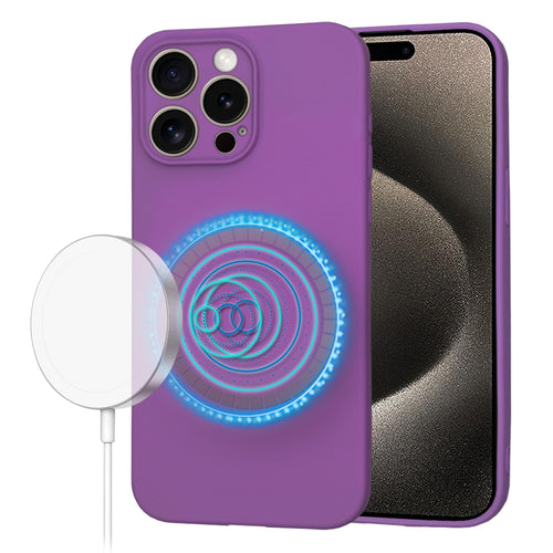 Husa pentru iPhone 15 Pro Max, Techsuit SoftFlex MagSafe, mov