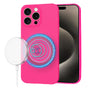 Husa pentru iPhone 15 Pro Max, Techsuit SoftFlex MagSafe, fucsia
