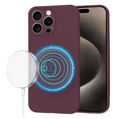 Husa pentru iPhone 15 Pro Max, Techsuit SoftFlex MagSafe, bordo