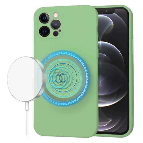 Husa pentru iPhone 12 Pro, Techsuit SoftFlex MagSafe, verde deschis