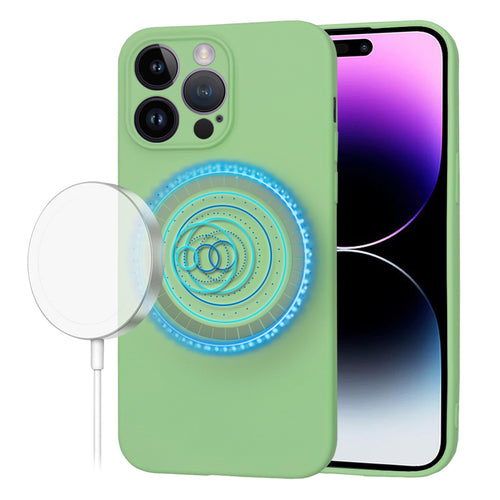 Husa pentru iPhone 14 Pro Max, Techsuit SoftFlex MagSafe, verde deschis