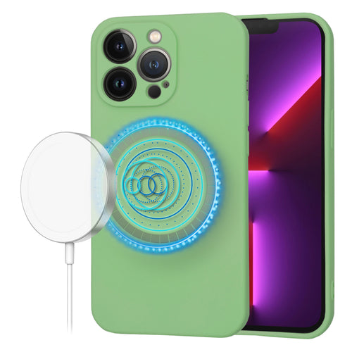 Husa pentru iPhone 13 Pro, Techsuit SoftFlex MagSafe, verde deschis