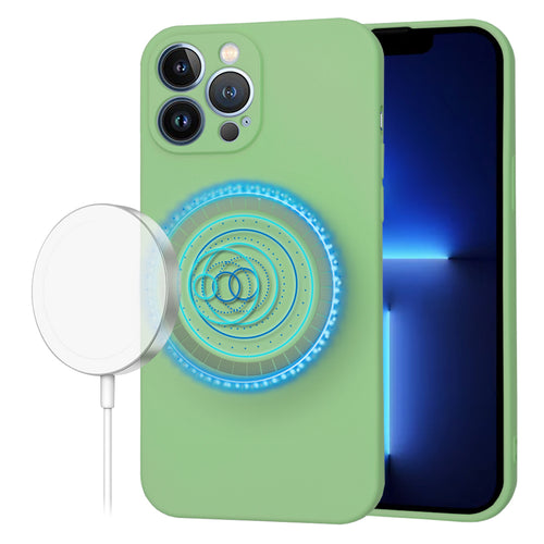 Husa pentru iPhone 13 Pro Max, Techsuit SoftFlex MagSafe, verde deschis