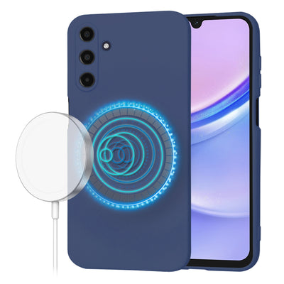 Husa pentru Samsung Galaxy A15 4G, Techsuit SoftFlex MagSafe, bleumarin