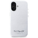 Husa pentru iPhone 16, Karl Lagerfeld Hardcase Leather Hotel (KLHCP16SPGWCMKHG), mata