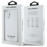 Husa pentru iPhone 16, Karl Lagerfeld Hardcase Leather Hotel (KLHCP16SPGWCMKHG), mata