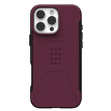 Husa pentru iPhone 16 Pro Max, UAG Civilian MagSafe, bordo