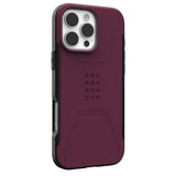 Husa pentru iPhone 16 Pro Max, UAG Civilian MagSafe, bordo
