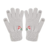 Techsuit Gloves (ST0011), from Mink Fur, Size 21cm, Alb