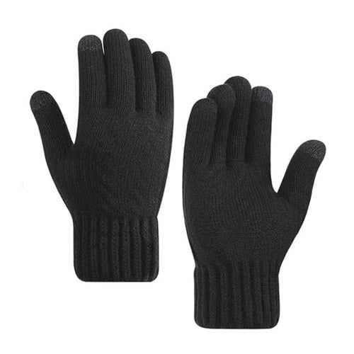 Techsuit Gloves (ST0015), from Alpaca Wool, Size 21cm, Negru