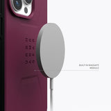 Husa pentru iPhone 15 Pro, UAG Civilian MagSafe, bordo