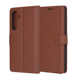 Husa pentru Samsung Galaxy S24 FE, Techsuit Leather Folio, maro