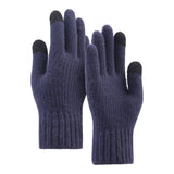 Techsuit Gloves (ST0012), from Alpaca Wool, Size 22cm, Navy Albastru