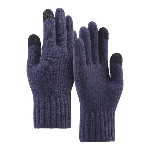 Techsuit Gloves (ST0012), from Alpaca Wool, Size 22cm, Navy Albastru