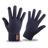 Iwarm Gloves (ST0016), from Alpaca Wool, Size 22cm, Navy Albastru